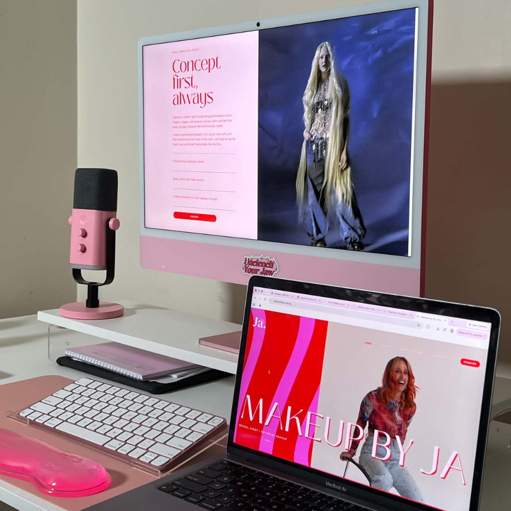 The Makeup by Ja website on a desktop and laptop