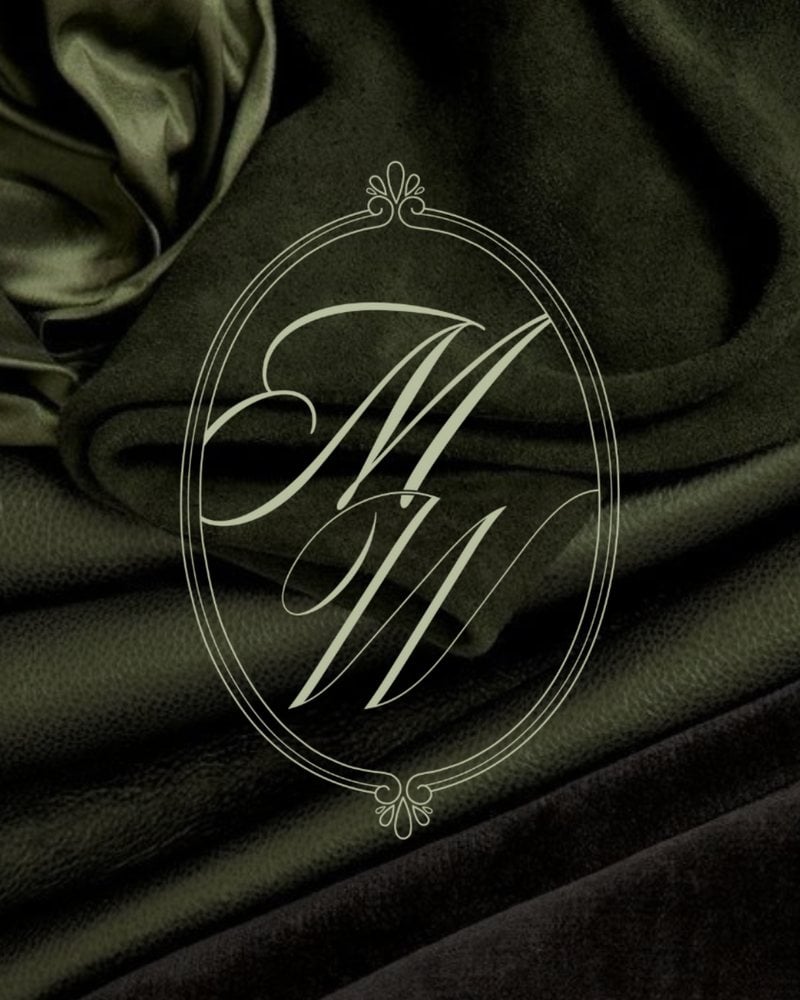 The Michele Wilderman monogram on green velvet