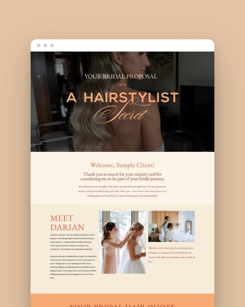 A Hairstylist Secret's bridal proposal