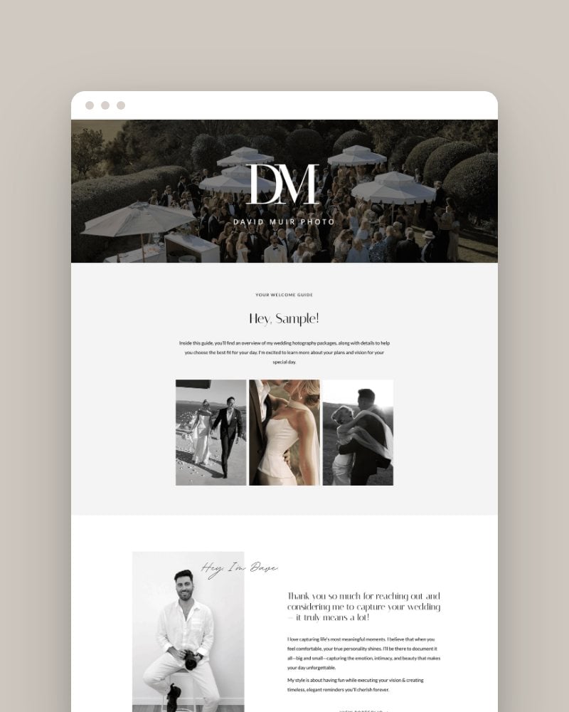 David Muir Photo's welcome guide