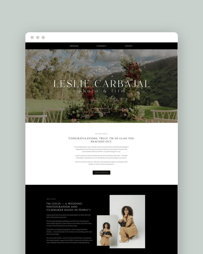 A wedding photographer and filmmaker's proposal